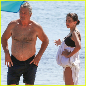 Hilaria Baldwin Shows Off Major Baby Bump During Day at the Beach with Husband Alec!