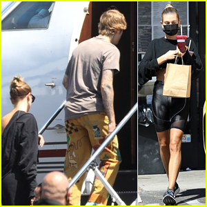 Justin Bieber Catches a Private Flight Out of Town with Hailey