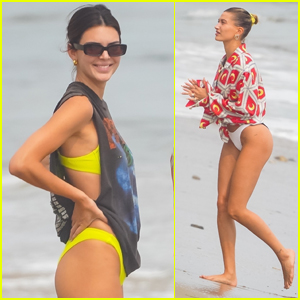 Kendall Jenner & Hailey Bieber Check Out the Waves in Malibu