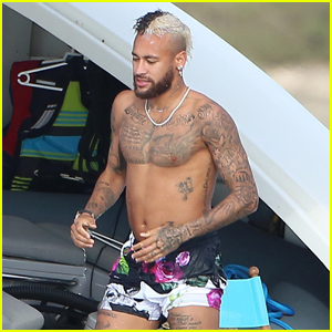 Neymar Takes a Dip on Vacation in Spain With Friends & Family