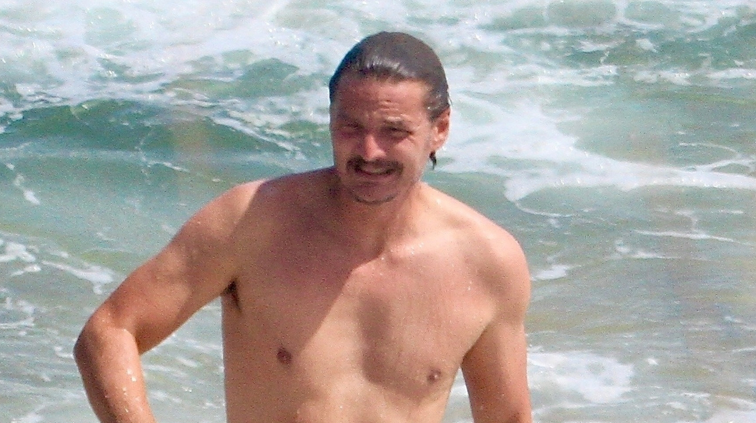 Pedro Pascal Looks Fit Going for Dip in the Ocean in Malibu.