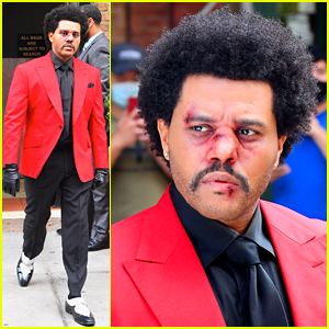 The Weeknd Steps Out with Bruised Face Makeup, Seemingly for VMAs Performance