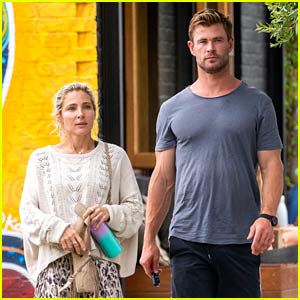 Chris Hemsworth Goes Barefoot While Leaving a Restaurant with Wife Elsa Pataky
