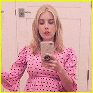 Pregnant Emma Roberts Snaps a Selfie in Her Baby Doll Dress!
