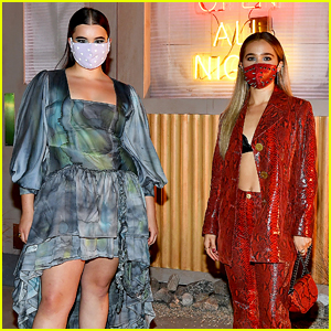 Haley Lu Richardson Wears Spiked Face Mask To 'Unpregnant' Drive-In Premiere With Barbie Ferreira
