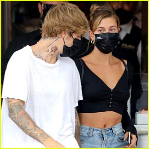 Justin Bieber Shows Off New Neck Tattoo While at Lunch with Hailey