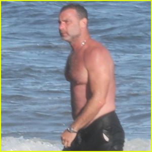 Liev Schreiber Goes Shirtless at the Beach in The Hamptons