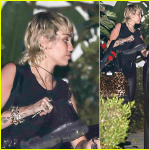 Miley Cyrus Looks Rocker Chic After Leaving a Photoshoot at a Beverly Hills Mansion