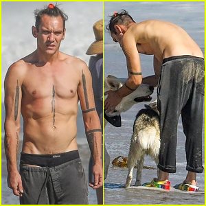 Jonathan Rhys Meyers Goes Shirtless at the Beach in Rare Photos