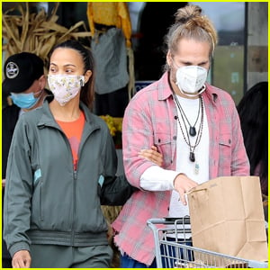 Zoe Saldana & Hubby Marco Perego Stay Safe While Grocery Shopping