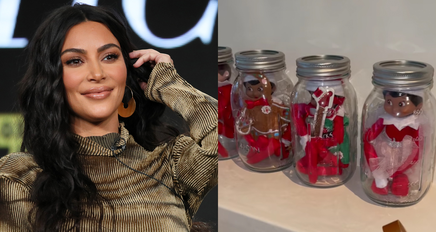 Kim Kardashian Puts Her Kids Elves On The Shelf In Quarantine Kim Kim Kardashian Puts Her Kids Elves On The Shelf In Quarantine Kim