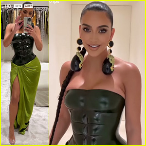 Kim Kardashian Wears Dress with Built-In Abs for Christmas Eve Dinner