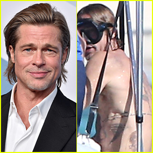Brad Pitt Puts Back Tattoos on Display During Turks & Caicos Vacation