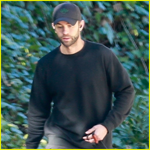 Chace Crawford Wears All Black While Walking His Dog