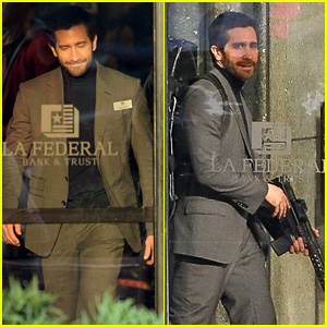 Jake Gyllenhaal Suits Up While Filming Bank Robbery Scene for 'Ambulance' Movie