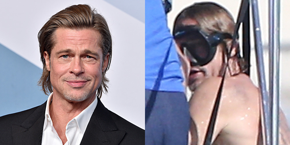 Brad Pitt Puts Back Tattoos on Display During Turks & Caicos Vacation