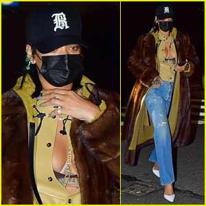 Rihanna Bares Major Cleavage While Heading to Dinner in NYC