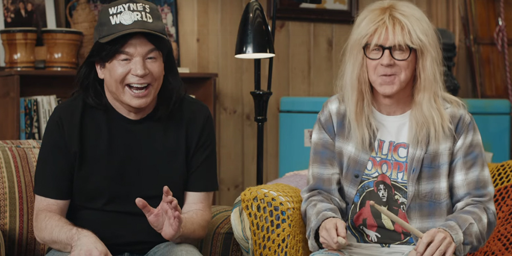 Mike Myers & Dana Carvey Reunite for ‘Wayne’s World’ Uber Eats Super