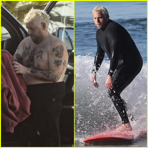Jonah Hill Shows Off His Tattooed Body During a Surfing Session