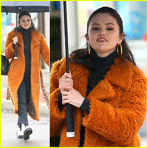 Selena Gomez Wears a Fuzzy Leopard Lined Coat on 'Only Murders' Set in NYC