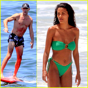 Vincent Cassel Goes Surfing During Beach Day with Wife Tina Kunakey