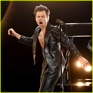 Harry Styles Goes Shirtless Under His Suit Jacket for Grammys 2021 Performance!