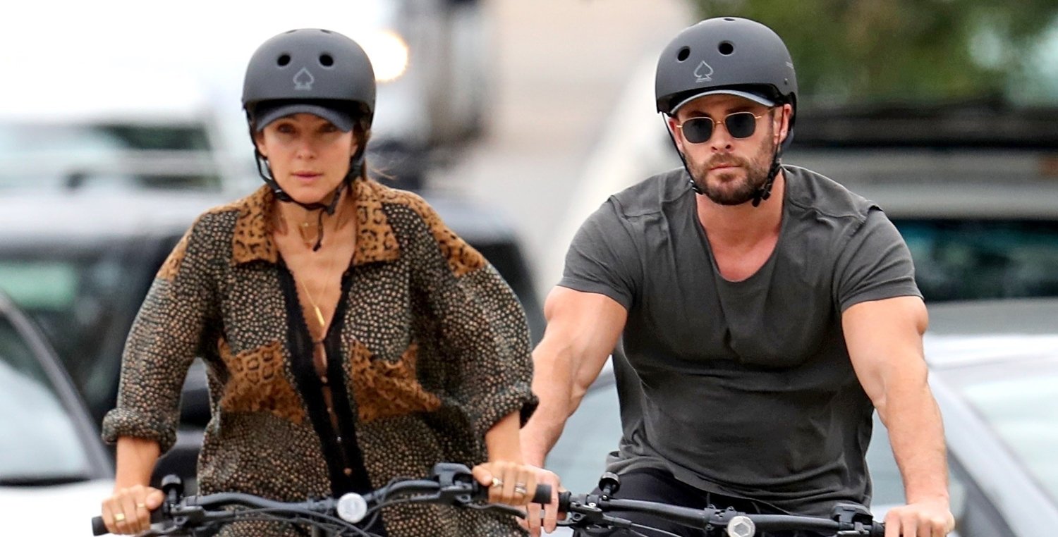 Chris Hemsworth & Elsa Pataky Couple Up for Bike Ride Around Sydney