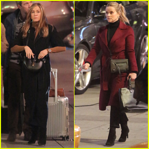 Jennifer Aniston & Reese Witherspoon Spend a Late Night on Set of 'The Morning Show'