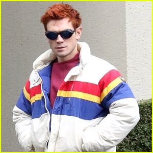 KJ Apa's Hair Matches His Jacket While On A Walk in Vancouver