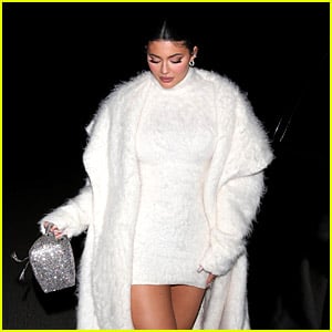 Kylie Jenner Wears All-White Outfit for Night Out with Pia Mia