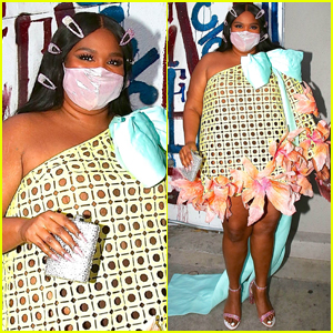 Lizzo Carries a Bedazzled Flask While Arriving at Grammys 2021 After Party