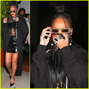 Rihanna Rocks Cool Leather Skirt For Dinner After Celebrating 'Anti' Album Anniversary