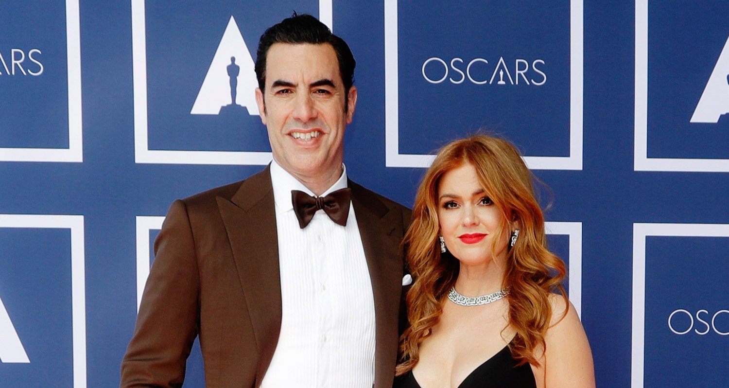Sacha Baron Cohen & Isla Fisher Attend the Oscars 2021 from Australia