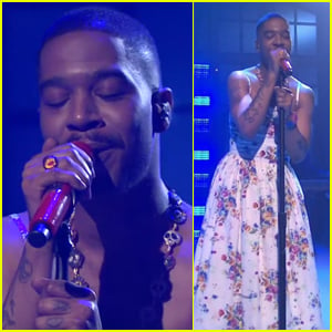 Kid Cudi Seemingly Pays Tribute to Kurt Cobain While Wearing Floral-Print Dress on 'SNL' - Watch
