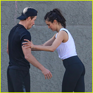 Nina Dobrev & Shaun White Work Up a Sweat Together During Outdoor Gym Session