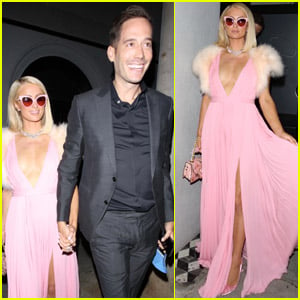 Paris Hilton Goes Pretty in Pink for Pre-Oscars Party with Fiance Carter Reum!