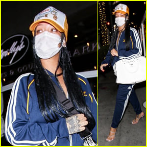 Rihanna Rocks a Tracksuit While Grabbing Dinner in Beverly Hills