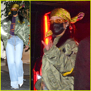 Rihanna Attends Post-Oscars Party Wearing a Versace Head Scarf
