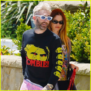 Adam Levine & Behati Prinsloo Sport Colorful Outfits While Out for Lunch