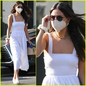 Eiza Gonzalez Wears a Pretty White Dress for Lunch with Friends