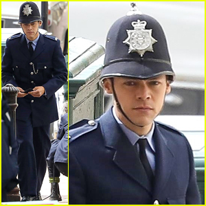 Harry Styles Photographed in Full Police Uniform on 'My Policeman' Set!