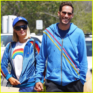 Paris Hilton & Fiance Carter Reum Coordinate in Blue for Lunch in Malibu