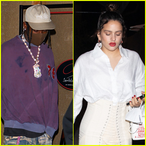 Rosalia Stuns in White After Grabbing Late-Night Dinner with Travis Scott