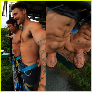 Zac & Dylan Efron's Abs Are Front & Center in Bungee-Jumping Videos!
