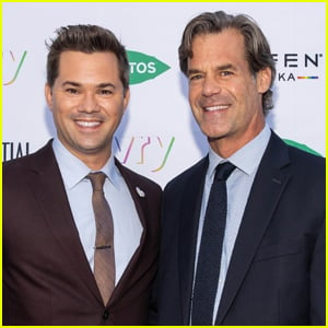 Andrew Rannells & Boyfriend Tuc Watkins Couple Up for Portraits of Pride Event!
