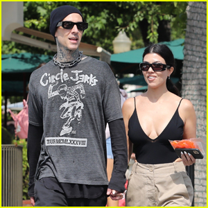 Kourtney Kardashian & Travis Barker Hold Hands While Shopping in Malibu