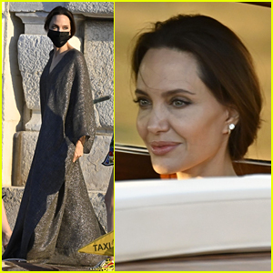 Angelina Jolie Looks So Glamorous While Boarding a Taxi Boat in Venice