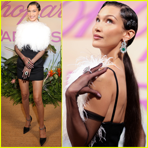 Bella Hadid Dazzles in Feathered Dress for Chopard Dinner in Cannes!