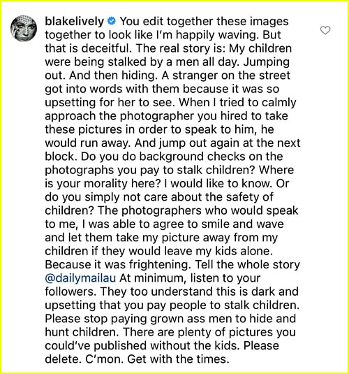 Blake Lively Reply on Instagram