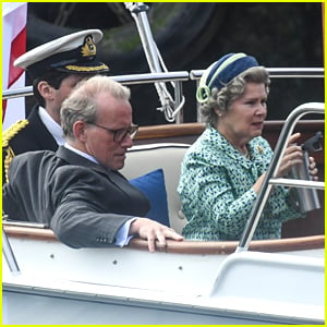 Imelda Staunton Takes A Boat Ride As Queen Elizabeth To Film 'The Crown' in Scotland